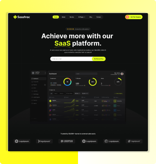 SaaS dashboard app - project screenshot